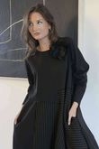 Oscar Remi Cocoon Dress Pin Stripe Black